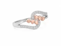 Rose Gold Heart Cluster Ring