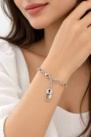 Silver Lock Charm Bracelet