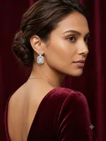 Emerald-Cut Illusion Diamond Stud Earrings