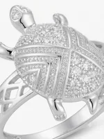 Silver Radiance Turtle Ring
