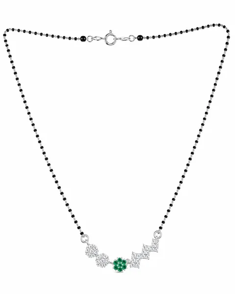 Emerald Glow 925 Sterling Silver Mangalsutra