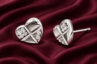 Heart Crystal Stud Earrings