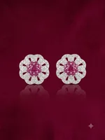 Crimson Bloom Floral Diamond Tops