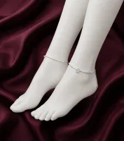 Pave Floral and Pearl Beaded Anklet