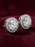 round halo stud earrings