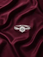 Sterling Silver Elegant Round Solitaire Ring
