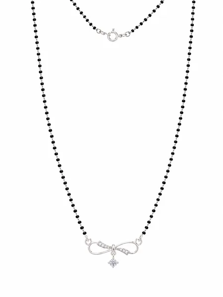Graceful Bow Charm 925 Sterling Silver Mangalsutra