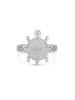 Silver Radiance Turtle Ring