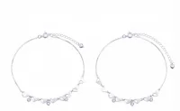 Silver Heart & Floral Charm Anklet