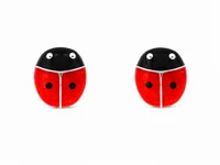 Red Ladybug Enamel Stud Earrings for Kids baby tops