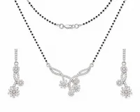 Floral Cascade 925 Sterling Silver Mangalsutra Set