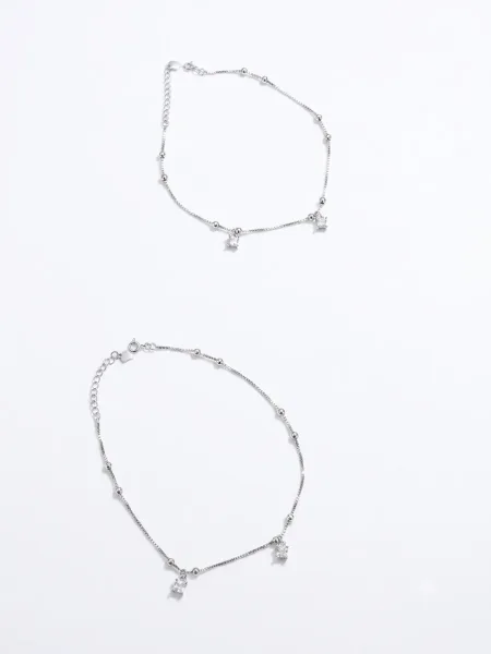 delicate silver anklets