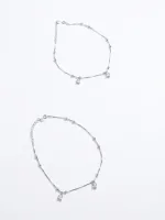 delicate silver anklets