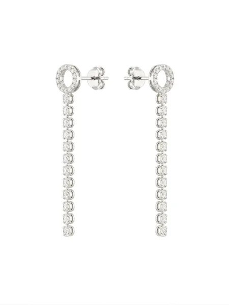 diamond linear drop earrings
