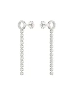 diamond linear drop earrings