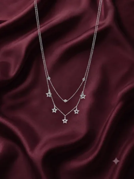 Celestial Star Cascade Necklace Set
