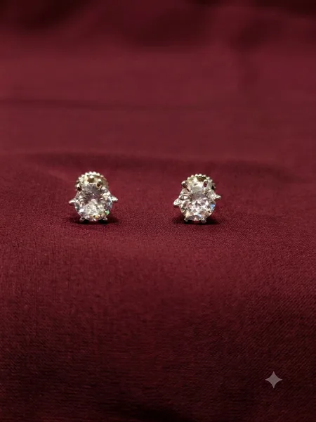 Classic Solitaire Diamond Stud Earrings