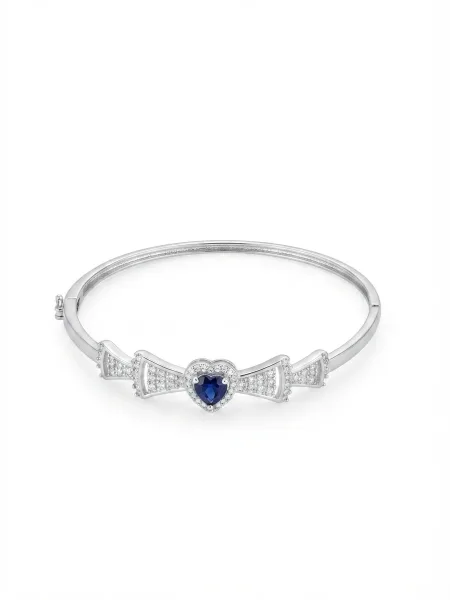 Celeste Sapphire Heart Bow Cuff