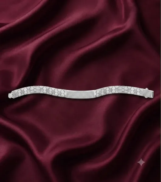 Hexagon CZ ID Bracelet
