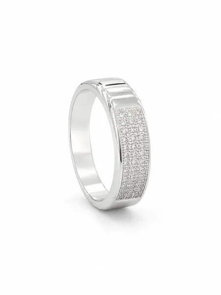 Classic Silver Textured Band Ring