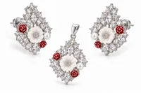 Silver Crimson Bloom Set