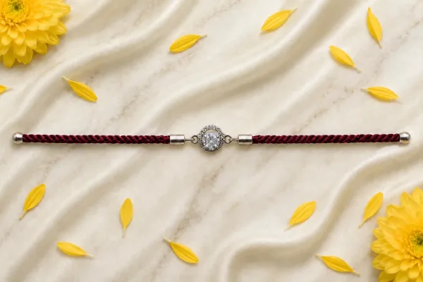 Elegant Crystal Charm Rakhi