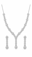 Floral Drop Silver Jewelry Set