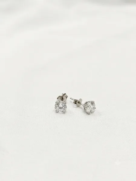 Classic Solitaire Diamond Stud Earrings
