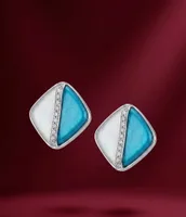 Azure Horizon Rhombus Stud Earrings