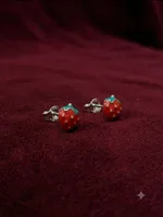 Tiny Strawberry Enamel Stud Earrings for Babies & Toddlers