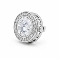Silver Classic Crystal Button
