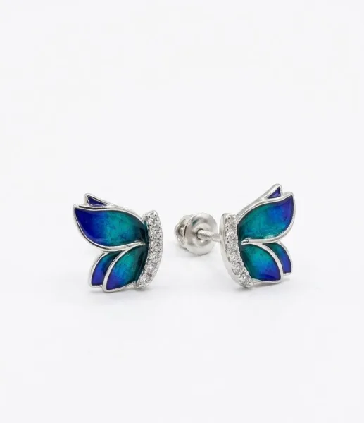 Enchanted Butterfly Wing Stud Earrings