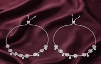 Silver Floral Charm Anklet