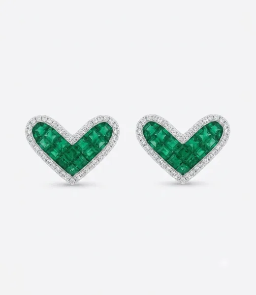 Emerald V Stud Earrings