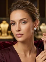 Round Brilliant Cut Bezel-Set Diamond Solitaire Stud Earrings