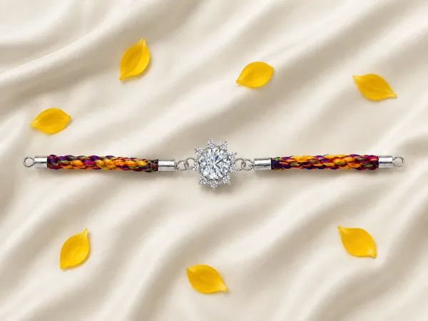 Rainbow Crystal 925 Sterling Silver Rakhi
