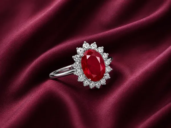 Red Oval Stone Ring