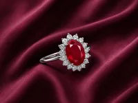 Red Oval Stone Ring