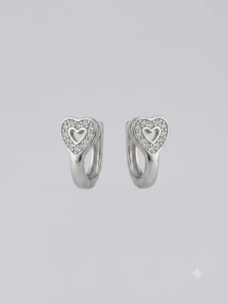 Eternal Heart Huggie Earrings