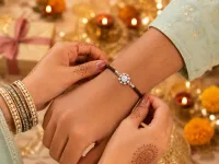 Classic Crystal Silver Rakhi