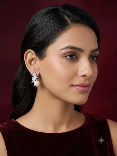 The Papillon Pearl Drop Earrings (or Enchanted Butterfly Pearl Studs)
