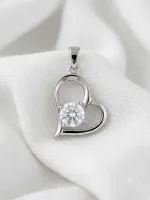 Open Heart Solitaire Pendant