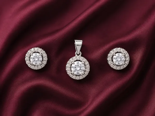 Classic Round Pendant & Earring Set