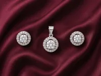 Classic Round Pendant & Earring Set