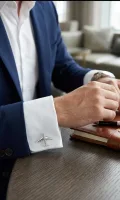 Silver Airplane Cufflinks (Aviation Style Cufflinks