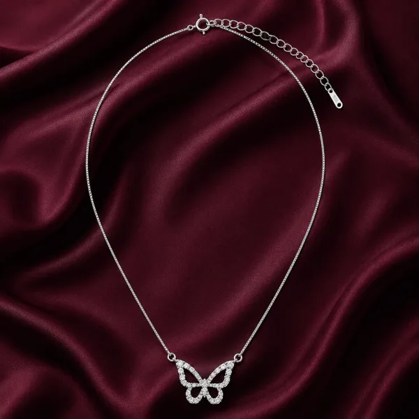 Dainty Crystal Butterfly Pendant