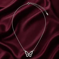 Dainty Crystal Butterfly Pendant