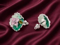Multicolor Floral Enamel Stud Earrings