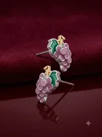 Grape Bunch Enamel Stud Earrings (Kids/Toddler Edition)