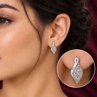 Celeste Teardrop Pavé Diamond Stud Earrings